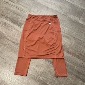 Women's Terracotta Midi Skirt with Leggings